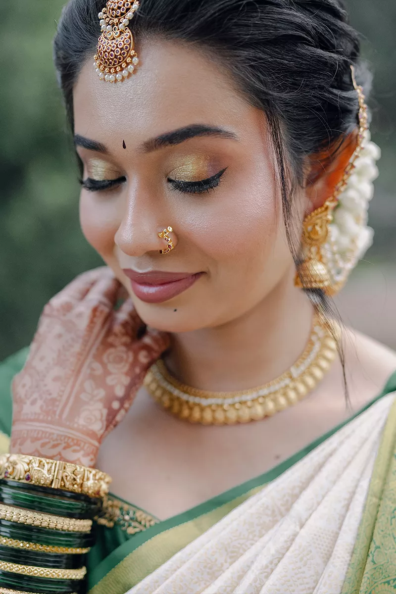 elegant bridal portraits by wedepics hubli